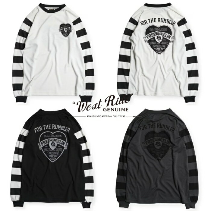 Rakuten - WESTRIDE ウエストライド【POWER DRY BORDER SLEEVE LONG TEE】パワードライ ボーダースリーブ L/STシャツ メッシュ長袖Tシャツ 速乾素材