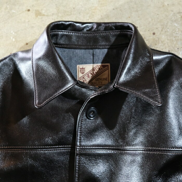 Y'2 LEATHER ワイツーレザー【LSC-76-C】【ANILINE STEER ROUNDED HEM CAR COAT】≪BLACK≫≪44XXL≫ アニリンステアカーコート 革厚約1.5mm MADE IN JAPAN