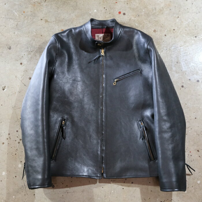 乐天商城 - Y'2 LEATHER ワイツーレザー【GR-41】【GOAT SKIN SINGLE BREASTED MOTORCYCLE JACKET】シングルライダースジャケット ゴートスキン 本革 山羊革 日本製