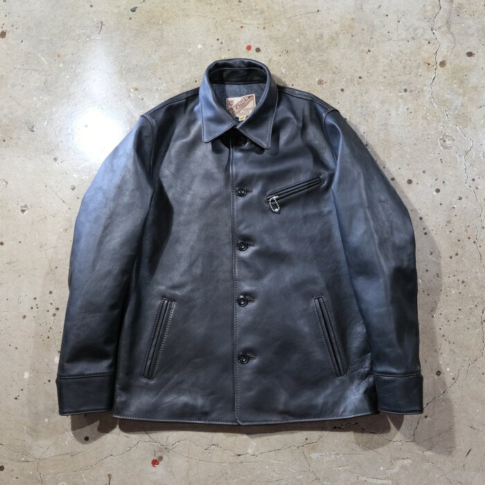 Y'2 LEATHER ワイツーレザー≪44XXL≫≪BLACK(TEACORE)≫ ホースハイドカーコート 茶芯 MADE IN JAPAN