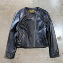 Y'2 LEATHER ワイツーレザー【LR-04】【STEER OIL NO COLLAR JACKET】≪LADIES≫ステアオイルノーカラージャケット ステアハイド 日本製