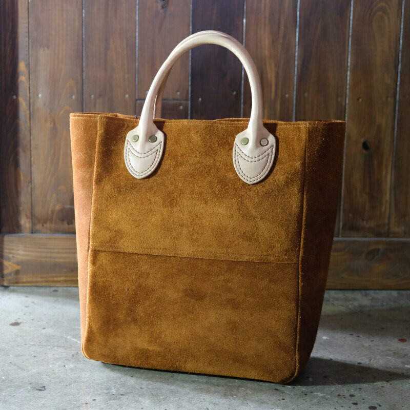 Y 039 2 LEATHER ワイツーレザー【BG-22】【STEER ROUGHOUT x KAKISHIBU HORSE TOTE BAG】ステアラフアウト 柿渋ホースレザー トートバッグ 馬革 日本製