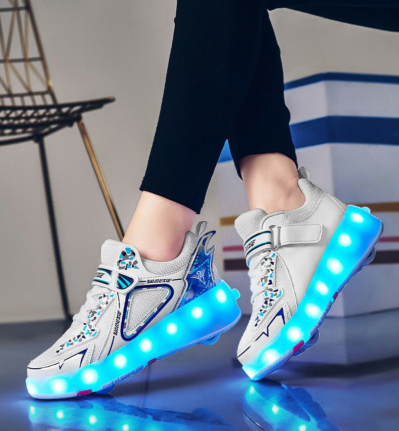 ローラーシューズ ローラースケート キッズ 子供 靴 女の子 男の子 ローラーススニーカー 大人 高級感 4輪式 発光 メンズ 靴 3色 通気性 2way ローラー靴 スニーカー 子供 プレゼント ギフト 運動靴 発光 機能付き 学生 カコイイ