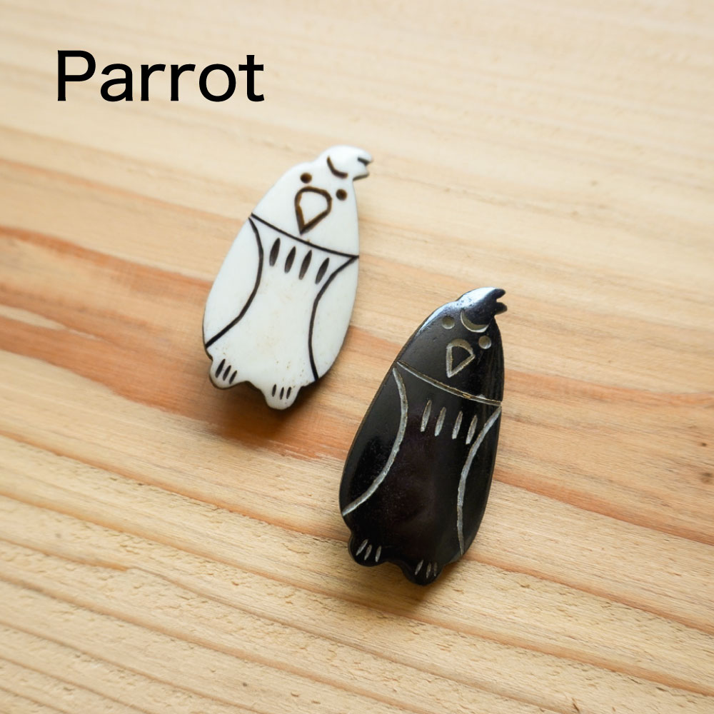 ڥݥ5!ۥܡ֥ Parrot BONE BROOCH Хå Хå ꡼ ԥ    ϥɥᥤ ̲ եå Ļ ȥ   ʥ 