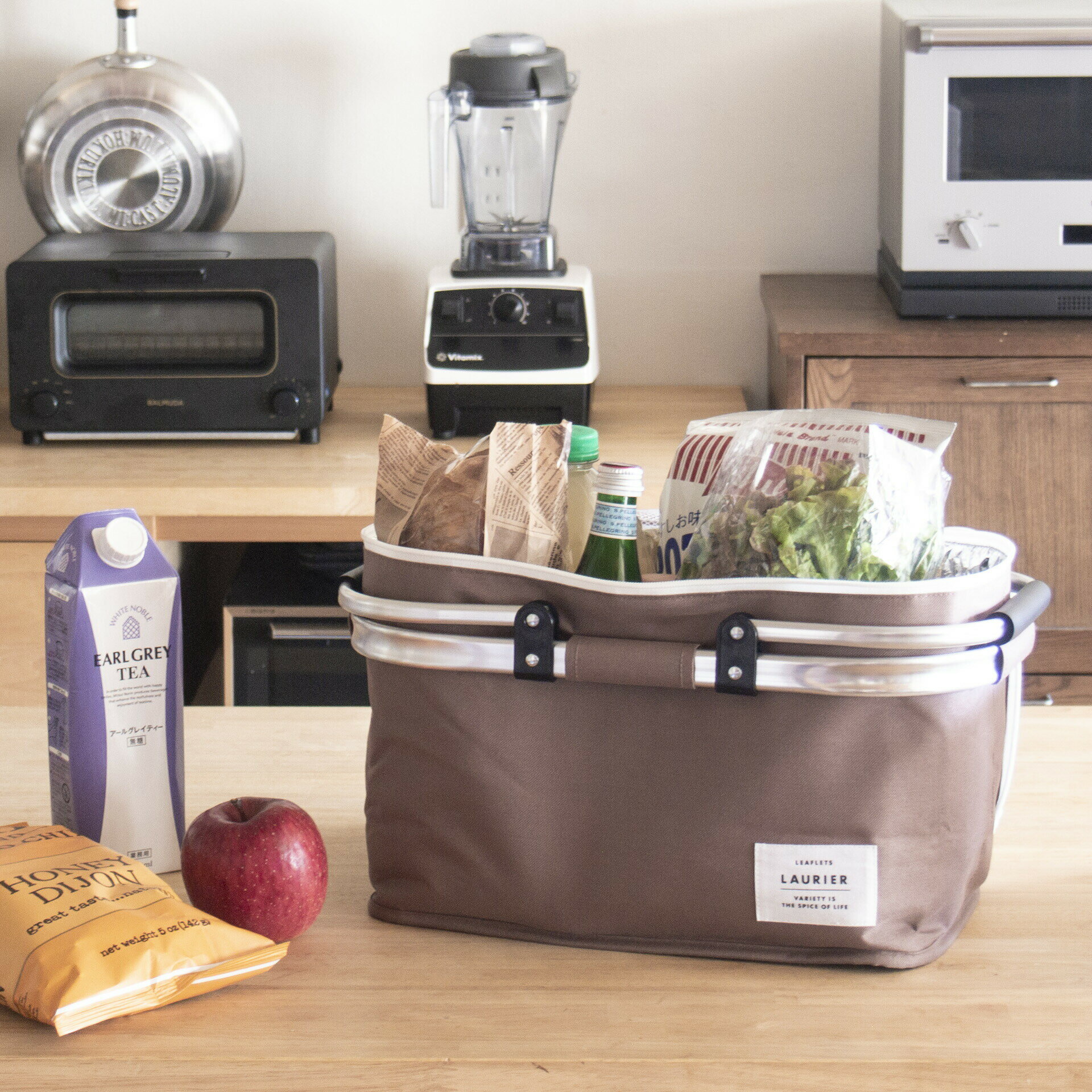 LAURIER ローリエ 保冷・保温バスケット｜折りたたみ コンパクト シンプル お弁当 ピクニック アウトドア キャンプ 運動会