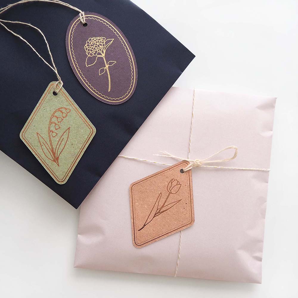 \P2倍+クーポン/FLORA フローラ ギフトタグ|プレゼント ラッピング 贈り物 ギフト メッセージカード チューリップ アジサイ ミモザ コスモス スズラ...