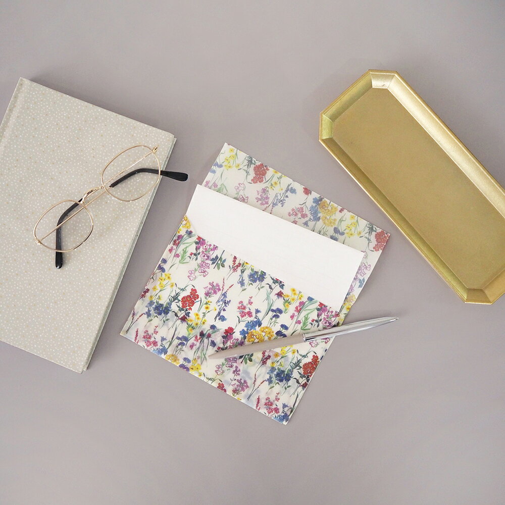 \P2倍+クーポン/CLAIR クレール レターセット|定型内 手紙 便箋 封筒 ギフト お祝い 誕生日 おしゃれ かわいい 花柄|MATOKA マトカ