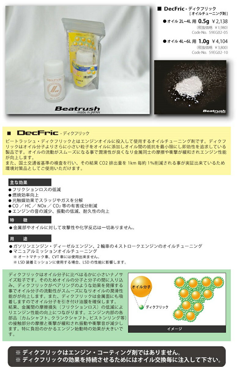 Beatrush��DecFric (�ӡ��ȥ�å��塦�ǥ����ե�å��ˡ���������塼�˥󥰺ޡ�0.5g��1.0g����* LAILE �쥤��