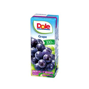 Dole ドール グレープ　100％ 200ml 【果汁100％】【果汁100パーセント】【ぶどう】【ブドウ】【葡萄】..