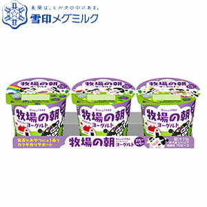 MEGMILK牧場の朝ヨーグルト　ブルーベリー 70g×3　6パックセット【メグミルク】【雪印】【ヨーグルト】【ブルーベリー】【生乳】 【RCP】のサムネイル