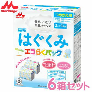 楽天Lait　Nature森永 はぐくみ エコらくパック つめかえ用 （400g×2袋） ×6箱 【粉ミルク】【森永乳業】【はぐくみ】【ドライミルク 】【RCP】 ※ただし離島・沖縄は別途送料が必要となります。クールとの同梱不可。