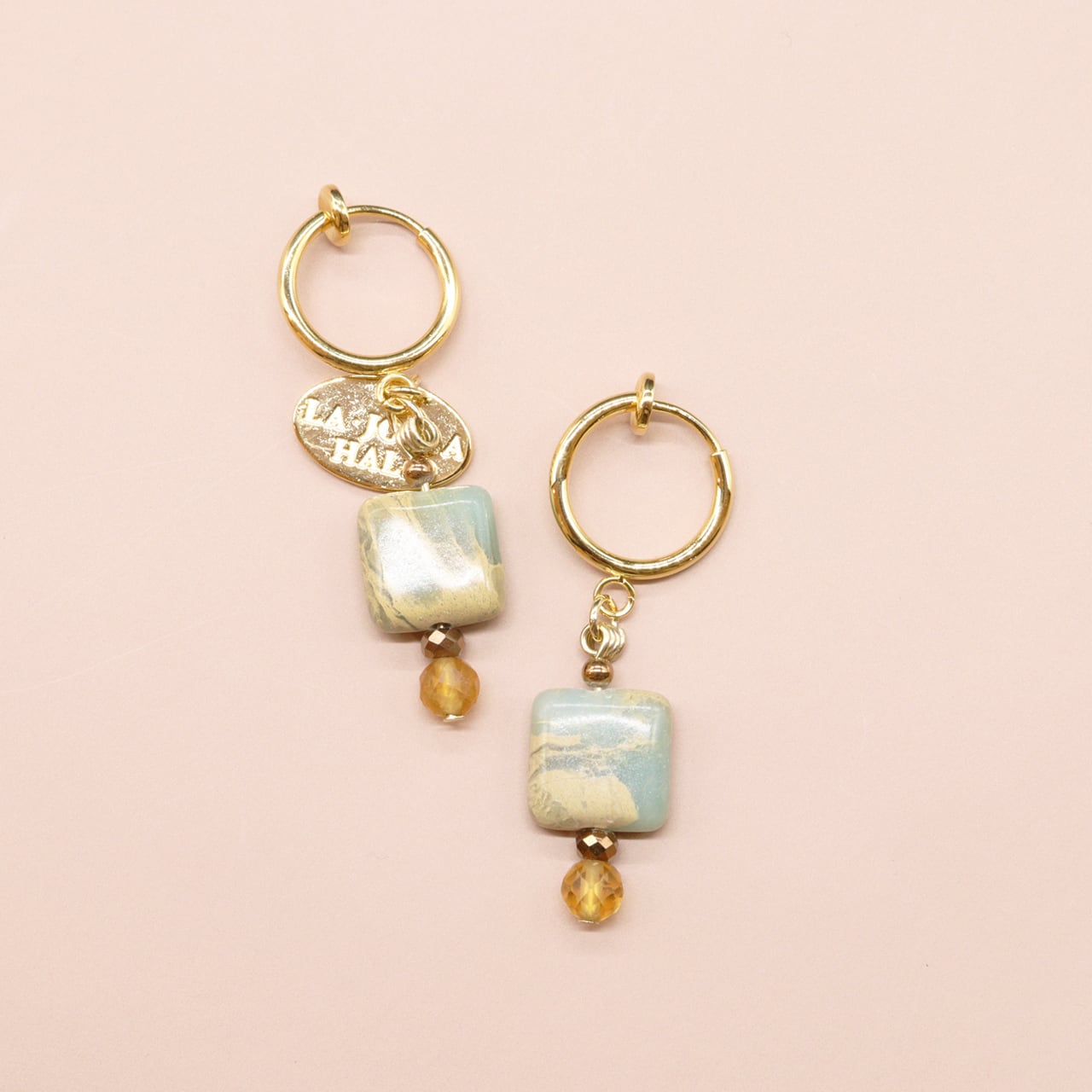 【Like a Honey Candy】シトリン インプレッションストーン イヤリング | 【クーポン配布中】