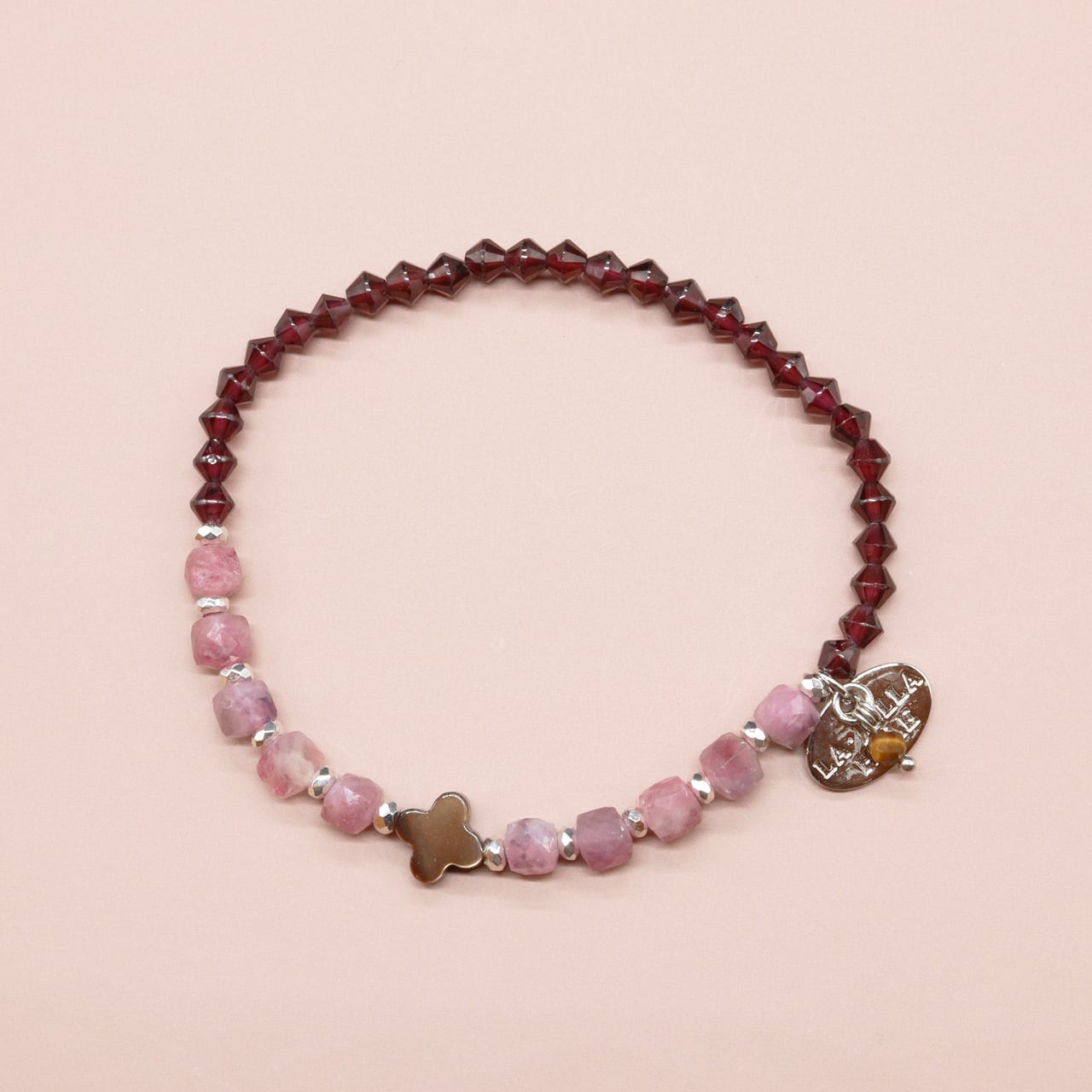 Rakuten - 【Open the Jewelry Box!】ガーネット ピンクトルマリンインシリカ マザーオブパール ブレスレット｜天然石｜一点物｜LA・JOLLA HALE