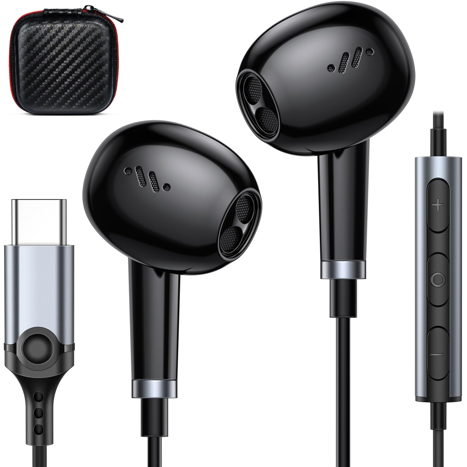 タイプc イヤホン 有線 マイク付き DACチップ内蔵・HiFi音質 通話 音量調節 磁気設計 インナーイヤー型 Type-C イヤフォン iPhone15対応 iPad/galaxy/ Pixel/AQUOS/Xperia/Xiaomi/OPPO/パソコ…