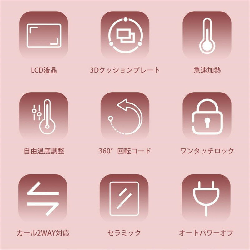 ストレートアイロン ヘアアイロン 2way ストレート カール マイナスイオン セラミックプレート 急速加熱 4段階温度調整 おすすめ 前髪 縮毛 矯正 ツヤ アイロン 男女兼用 軽量 旅行 コンパクト 持ち運び