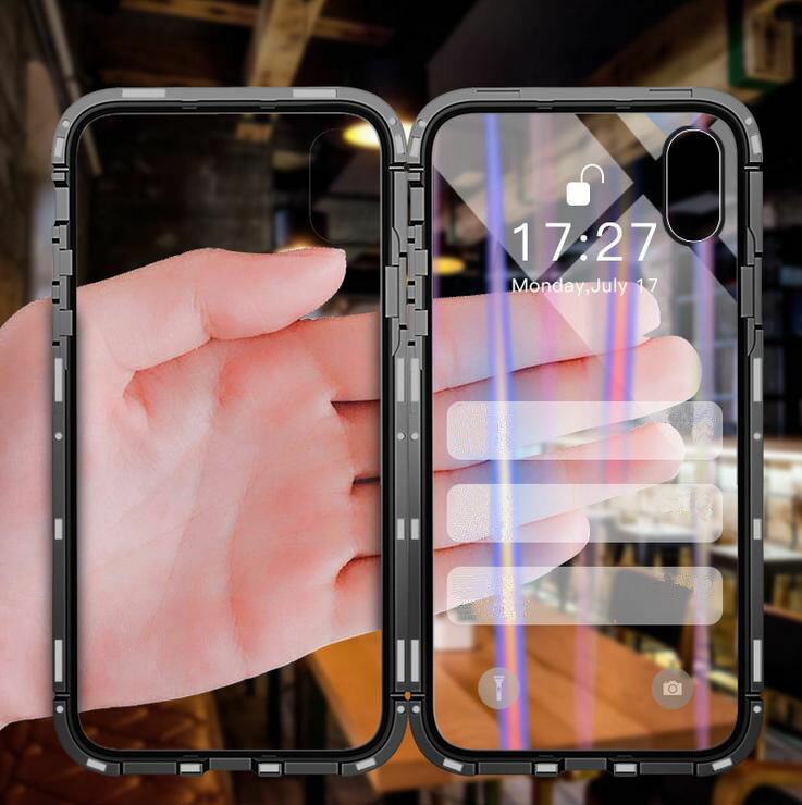 iphoneXR.iphoneXS MAx,磁石オーロラガラスiphoneケース