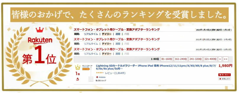 Lightning SDカードカメラリーダー iPhone iPad 専用 iPhone13/13 pro/12/11/11pro/X/XS/XR/8 plus/8/7/7plus/6/6s/6s plus対応 高速な写真転送 iPhone SDカードリーダー
