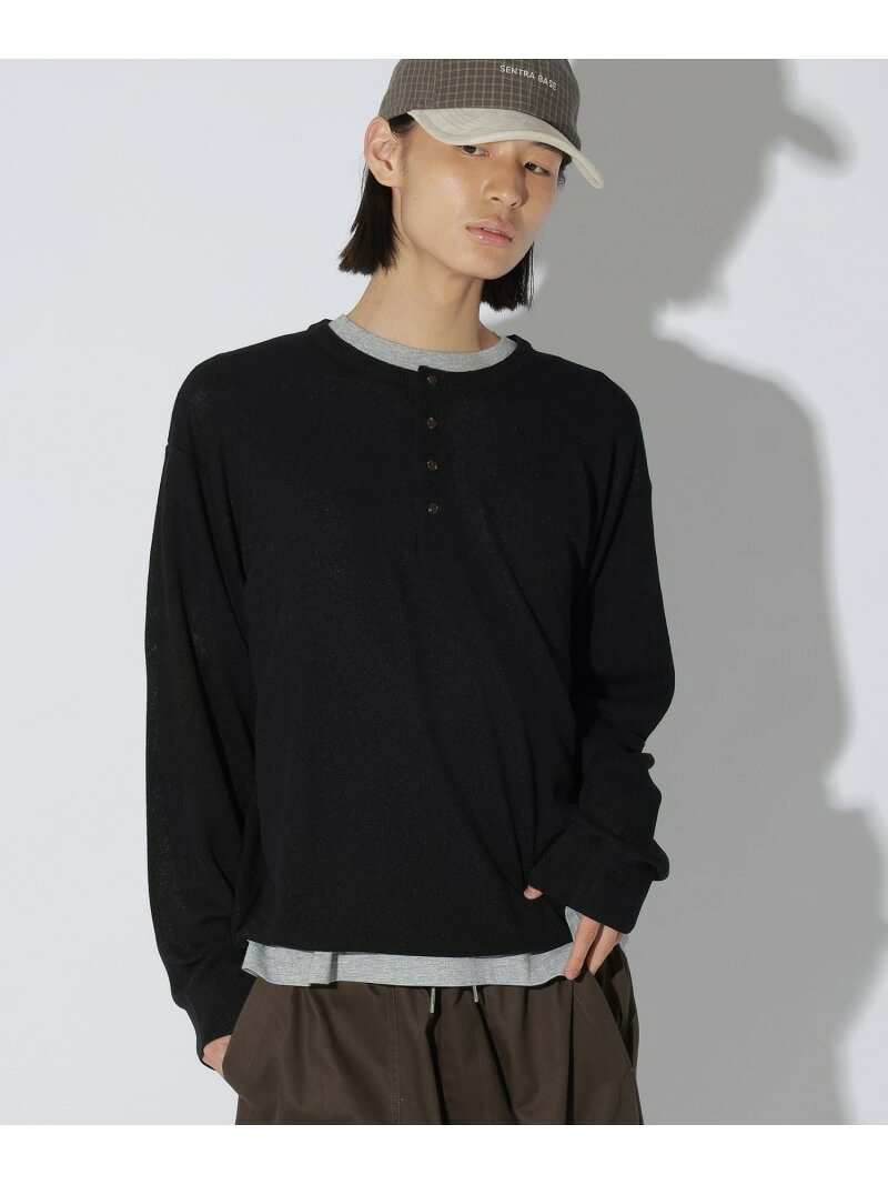 【SALE／20%OFF】ハイゲージヘンリーニットプルオーバー LAKOLE ラコレ トップス ニット ベージュ ブラック【RBA_E】[Rakuten Fashion]