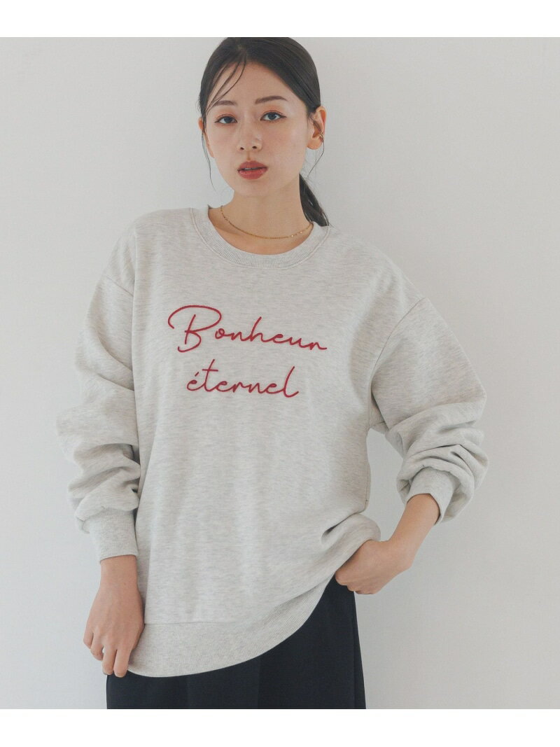 【SALE／33%OFF】裏起毛ブラシ刺繍スウェット LAKOLE ラコレ トップス スウェット・トレーナー ホワイ..