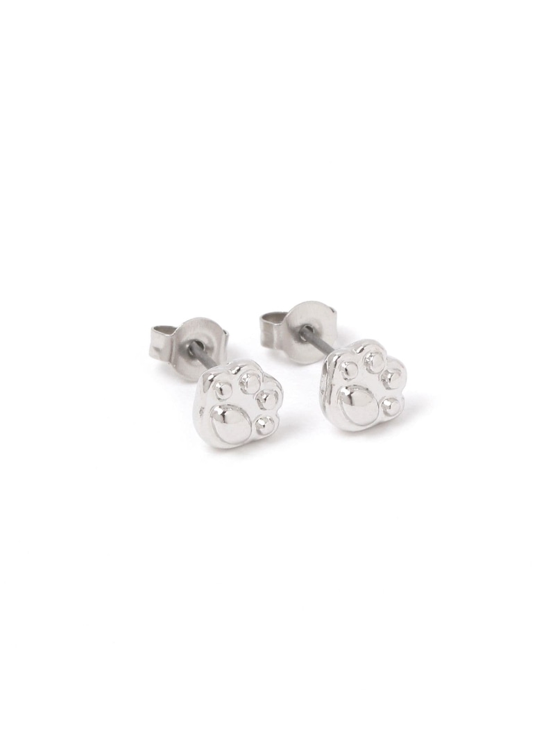 Rakuten - 肉球プチピアス LAKOLE ラコレ アクセサリー・腕時計 ピアス シルバー[Rakuten Fashion]