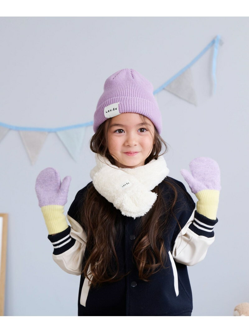 【SALE／52%OFF】【らこれキッズ】ニットミトン LAKOLE ラコレ ファッション雑貨 手袋 ブラック オレン..