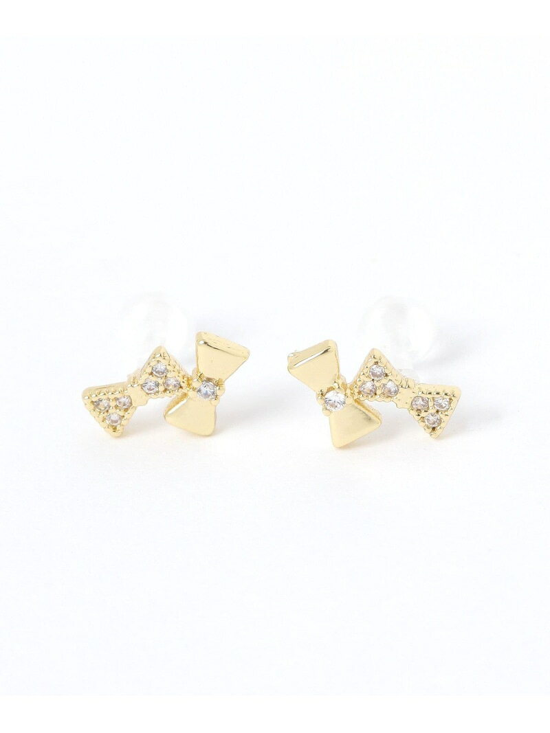 Rakuten - ダブルリボン樹脂ポストピアス LAKOLE ラコレ アクセサリー・腕時計 ピアス ゴールド シルバー[Rakuten Fashion]