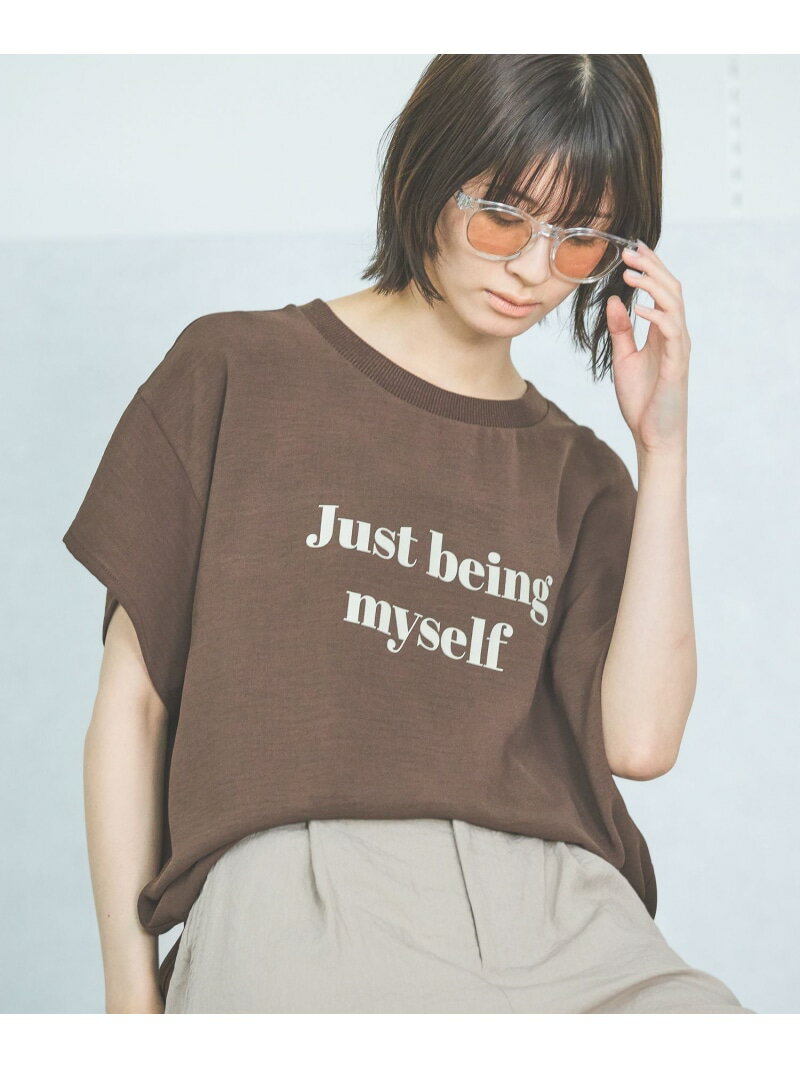 【SALE／51%OFF】布帛プリントT LAKOLE ラコレ トップス カットソー・Tシャツ ブラウン ホワイト ブラック【RBA_E】[Rakuten Fashion]のサムネイル