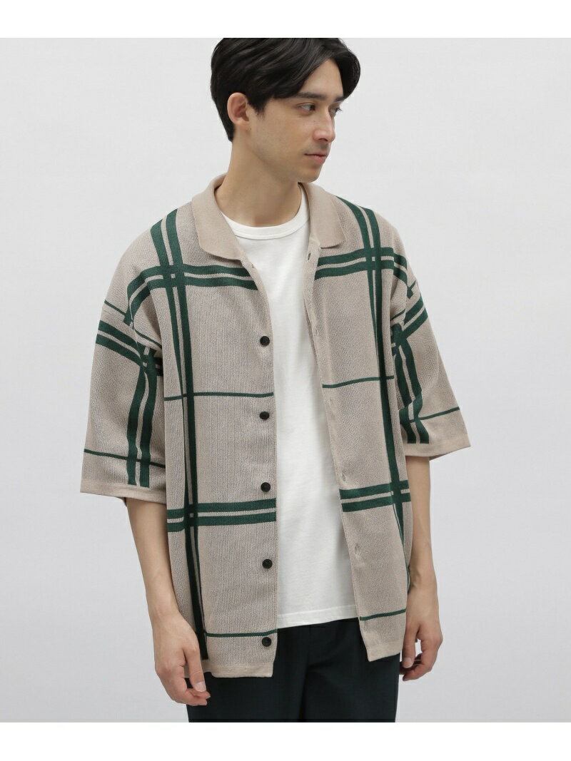 (M)チェックガラニットSSH LAKOLE ラコレ トップス シャツ・ブラウス ベージュ グレー ブルー【送料無料】[Rakuten Fashion]のサムネイル