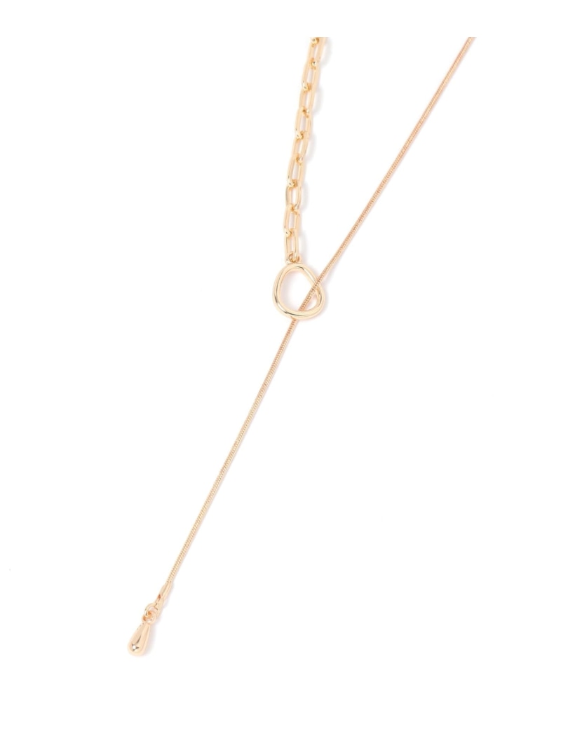 Rakuten - Y字切替MIXチェーンネックレス LAKOLE ラコレ アクセサリー・腕時計 ネックレス ゴールド シルバー[Rakuten Fashion]