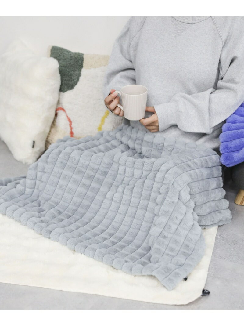 ファーブランケット[GRAY] LAKOLE ラコレ インテリア・生活雑貨 ブランケット・ひざ掛け グレー[Rakuten Fashion]