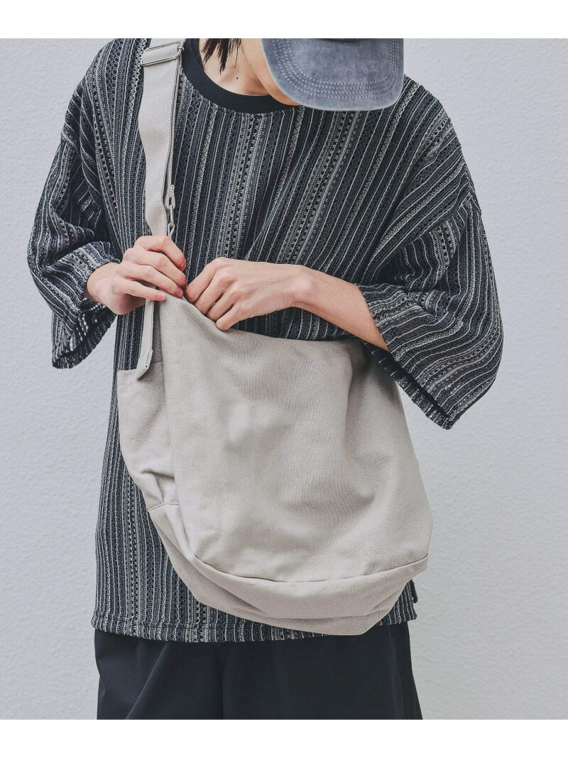 Rakuten - サイドポケットキャンバスショルダーバッグ LAKOLE ラコレ バッグ ショルダーバッグ ベージュ ブラック[Rakuten Fashion]