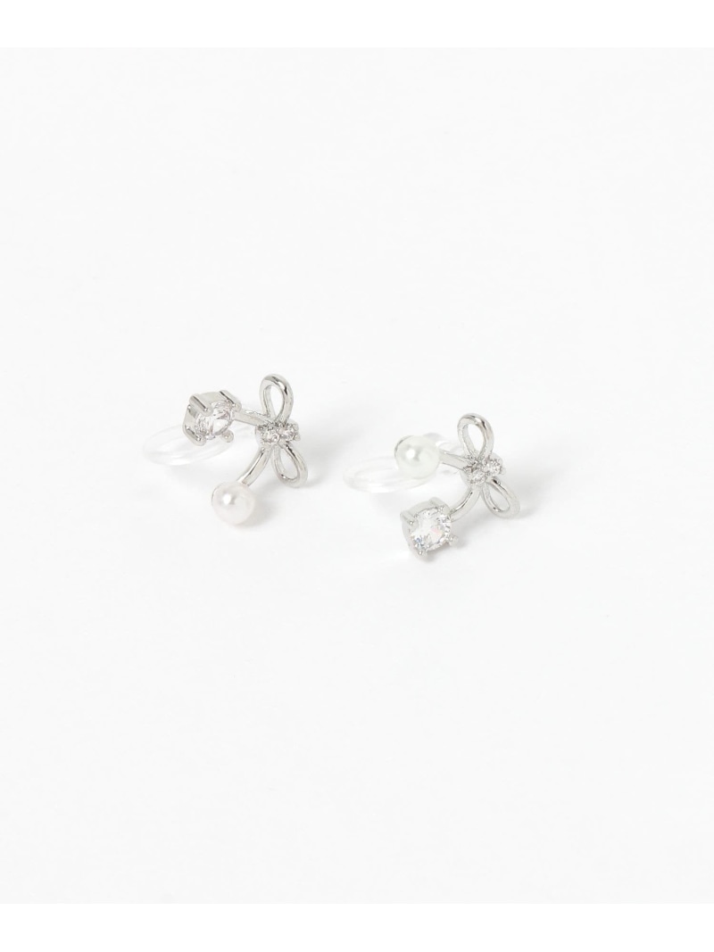 Rakuten - アシメリボンノンホールピアス LAKOLE ラコレ アクセサリー・腕時計 イヤリング・イヤーカフ シルバー ゴールド[Rakuten Fashion]