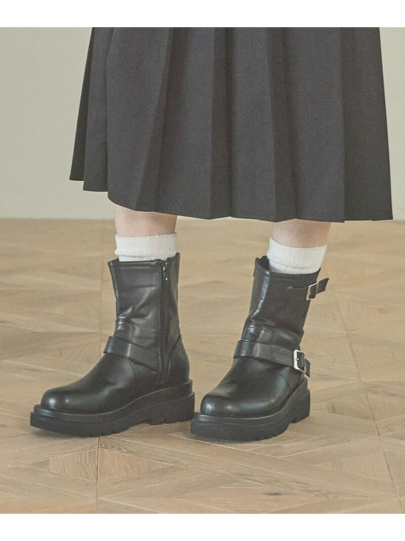 【SALE／47%OFF】ショートエンジニアブーツ LAKOLE ラコレ シューズ・靴 ブーツ ブラウン ブラック【RBA_E】【送料無料】[Rakuten Fashion]