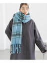 【SALE/49%OFF】ブークレーチェックマフラー LAKOLE ラコレ ファッション雑貨 マフラー・ストール・ネックウォーマー ブルー ホワイト オレンジ【...