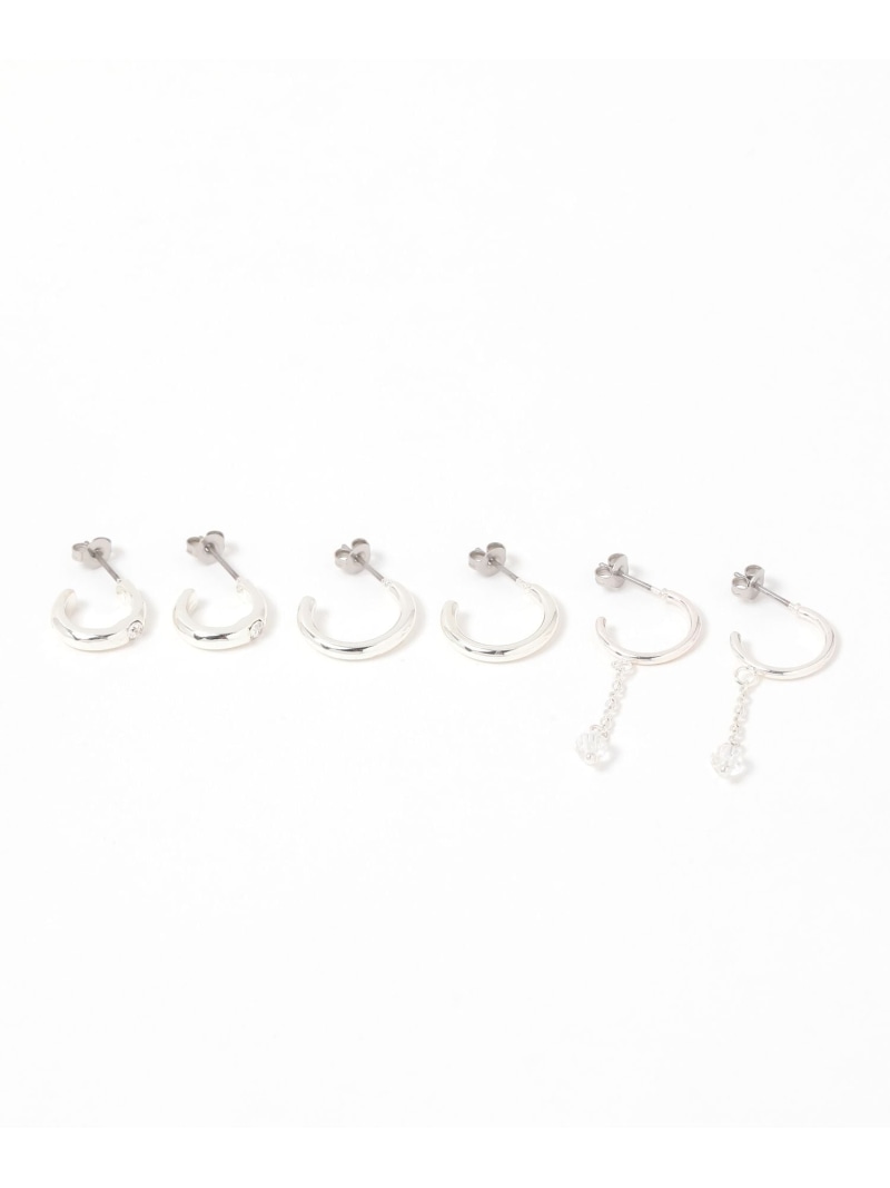 サガリフープピアス6点セット LAKOLE ラコレ アクセサリー・腕時計 ピアス シルバー ゴールド[Rakuten Fashion]