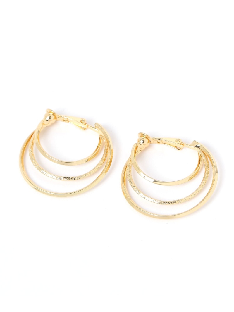 Rakuten - レイアードフープイヤリング LAKOLE ラコレ アクセサリー・腕時計 イヤリング・イヤーカフ ゴールド シルバー[Rakuten Fashion]