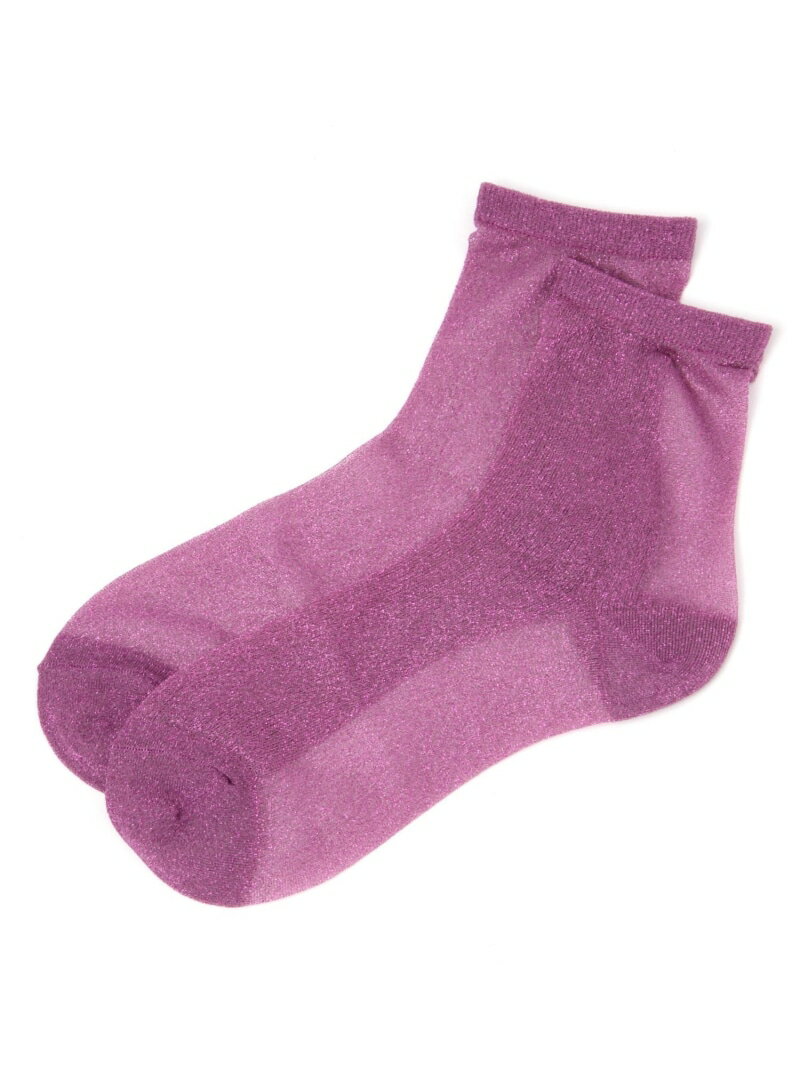 シアーラメクルーソックス LAKOLE ラコレ 靴下・レッグウェア 靴下 ピンク グレー ブルー イエロー ブ..