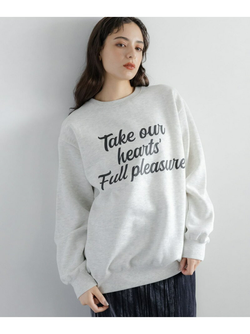 【SALE／41%OFF】裏起毛ロゴスウェット LAKOLE ラコレ トップス スウェット・トレーナー グレー ブラウン パープル【RBA_E】[Rakuten Fashion]のサムネイル