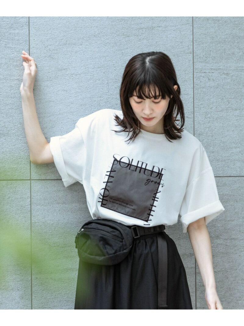 Rakuten - アソートドッキングプリントT LAKOLE ラコレ トップス カットソー・Tシャツ ホワイト ピンク グレー ブラウン ネイビー【先行予約】*[Rakuten Fashion]