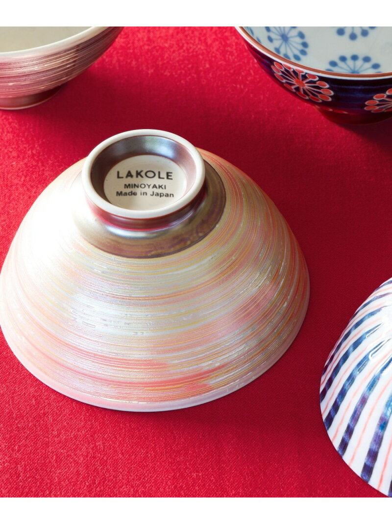 ツヤツヤ茶碗 LAKOLE ラコレ 食器・調理器具・キッチン用品 食器・皿 レッド ホワイト ネイビー【先行..