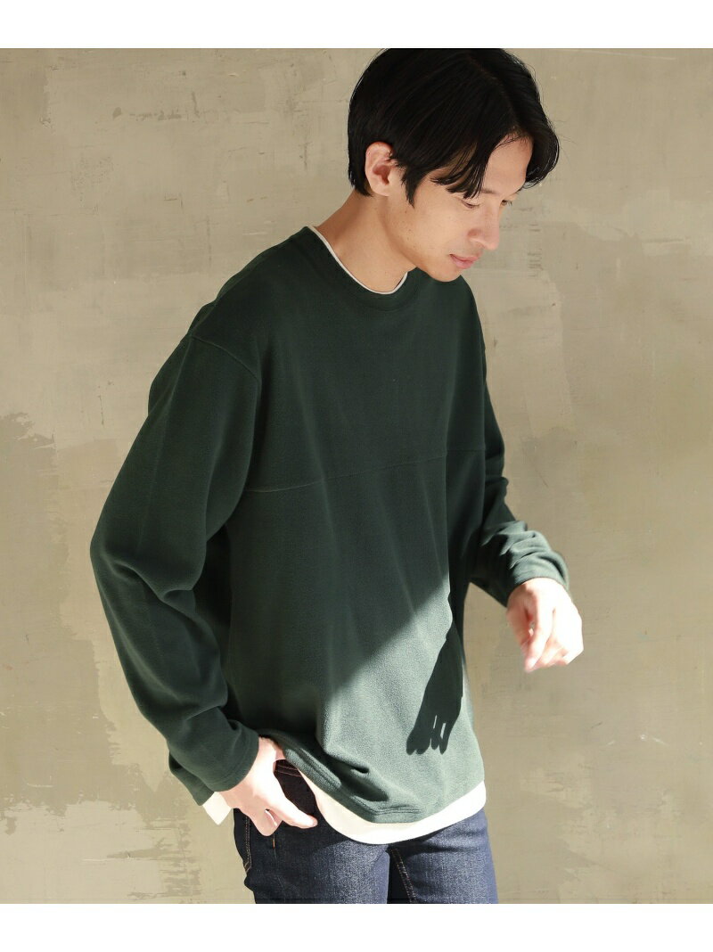 【SALE／41%OFF】(M)フリースBIGレイヤーPO LAKOLE ラコレ トップス その他のトップス ベージュ グリーン ネイビー グレー【RBA_E】[Rakuten Fashion]