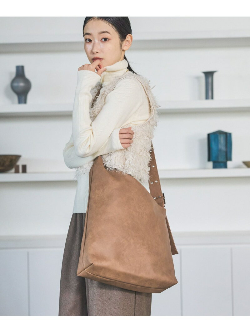 アシメソフトハトメショルダーバッグ LAKOLE ラコレ バッグ ショルダーバッグ ブラック ブラウン ホワイト【先行予約】*【送料無料】[Rakuten Fashion]