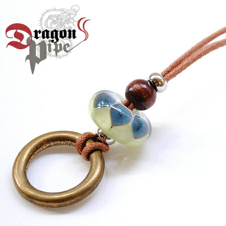 DragonPipe ( ドラゴンパイプ ) Bead Ring S ペンダント ネックレス ガラス芸術的な模様のガラス細工と真鍮を合わせたガラス職人渾身の世界にたった一つのペンダント☆アクセサリー 日本製 ハンドメイド