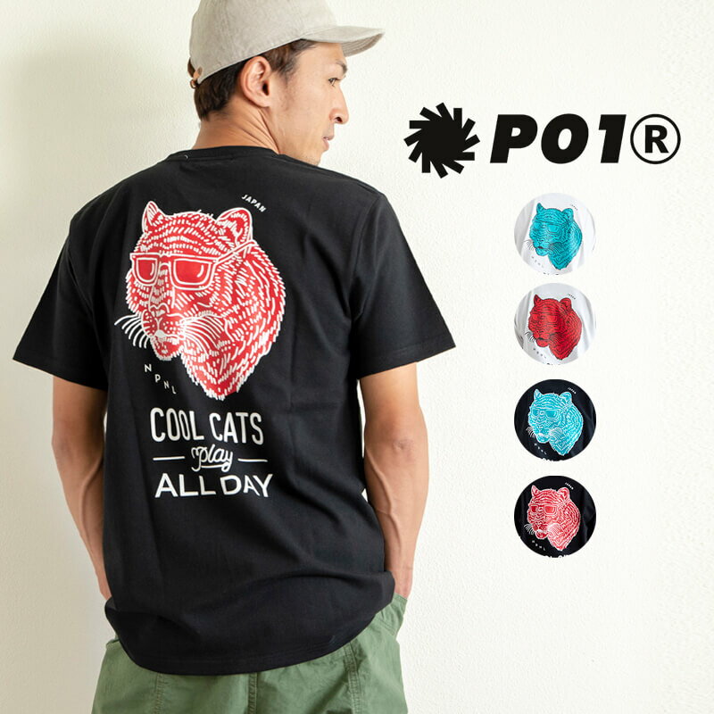 PLAY DESIGN (プレイデザイン) P01 S/S PRINT TEE プリントTシャツ 半袖 - COOL CATS - メンズ レディース 春 夏 アウトドア