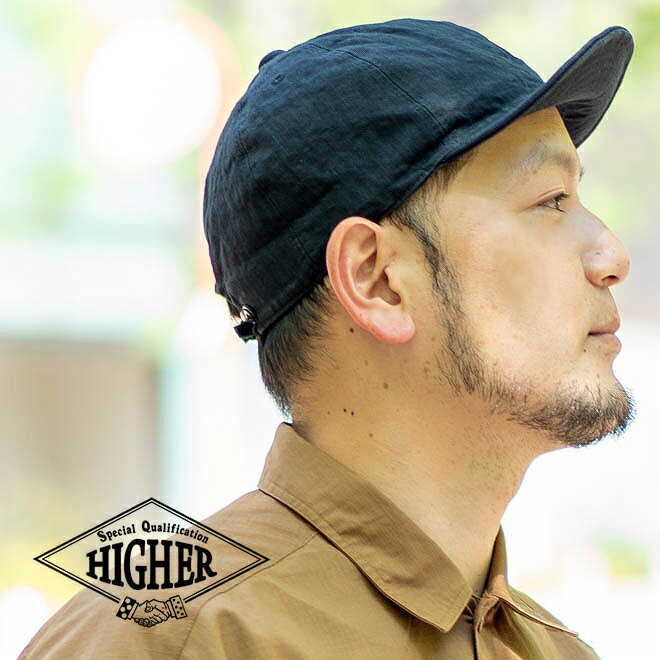 HIGHER ハイヤー ヴィンテージヘリンボンキャップ 帽子 無地 シンプル カジュアル メンズ レディース 春 夏 日本製