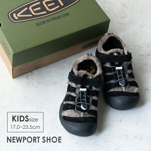 KEEN×THE PARK SHOP キーン ザパークショップ NEWPORT SHOE 靴 キッズ 男の子 女の子 レディース スニーカー ボア 可愛い かっこいい ブラック プレゼント ギフト マジックテープ 秋 冬