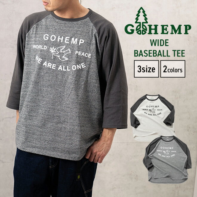 GOHEMP إ WIDE BASEBALL TEE 磻 ١ܡT 7ʬµ ȥåץ  ǥ ˥ååȥ ץ 礭 ʡ   奢 ȥɥ