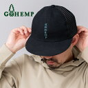 GOHEMP ゴーヘンプ バーティカル ロゴ メッシュ キャップ 帽子 メンズ レディース 涼しい 蒸れない 軽い 春 夏 アウトドア スポーツ キャンプ 通気性 ヘンプ コットン