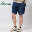 GOHEMP ゴーヘンプ TRAVELER EASY SHORTS デニムパンツ ハーフパンツ 短パン ワンウォッシュ メンズ レディース 膝上丈 春 夏 アウトドア スポーツ キャンプ