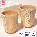 組湯呑 「志野印華」 志野釉 金線 印華紋 釉薬 湯飲み 湯のみ セット ペア コップ 食器 和食器 京焼き 清水焼 陶器 磁器 日本製 おしゃれ 可愛い ギフ...